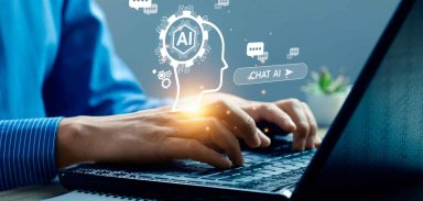 business people using artificial intelligence AI, search for information using an artificial intelligence chatbot. smart technology by inputting. future technology information, Open AI